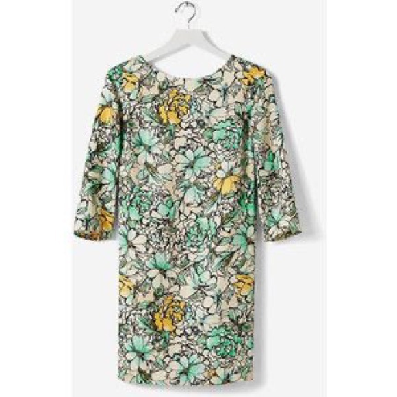 The Limited Dresses & Skirts - The Limited Blue & Yellow Watercolor Floral Shift Dress | Size: S